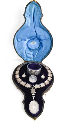 Lot 115 - A 19th century silver locket pendant necklace...