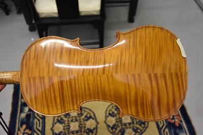 Lot 425 - An antique Violin and bow, maple with two...