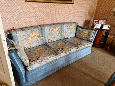 Lot 526 - A pair of antique Knowle settees, upholstered...