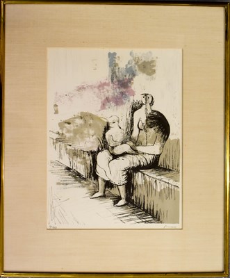 Lot 57 - Henry MOORE (British, 1898-1986): Seated...