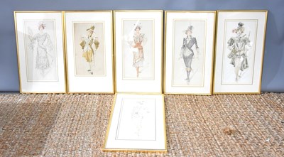 Lot 119 - A set of five French watercolour paintings...