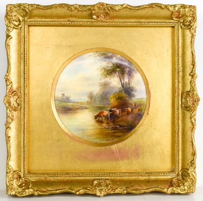 Lot 495 - A Royal Worcester plaque by John Stinton,...