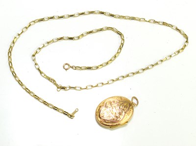 Lot 65 - A 9ct gold chain link necklace, 4.8g together...