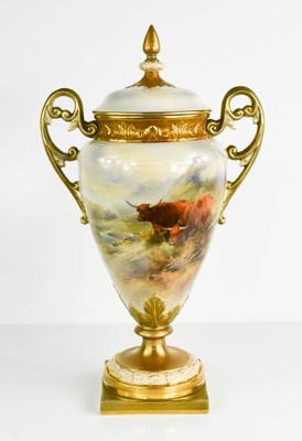 Lot 128 - A Royal Worcester vase and cover by John...