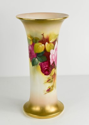 Lot 476 - A Royal Worcester trumpet shaped vase by...