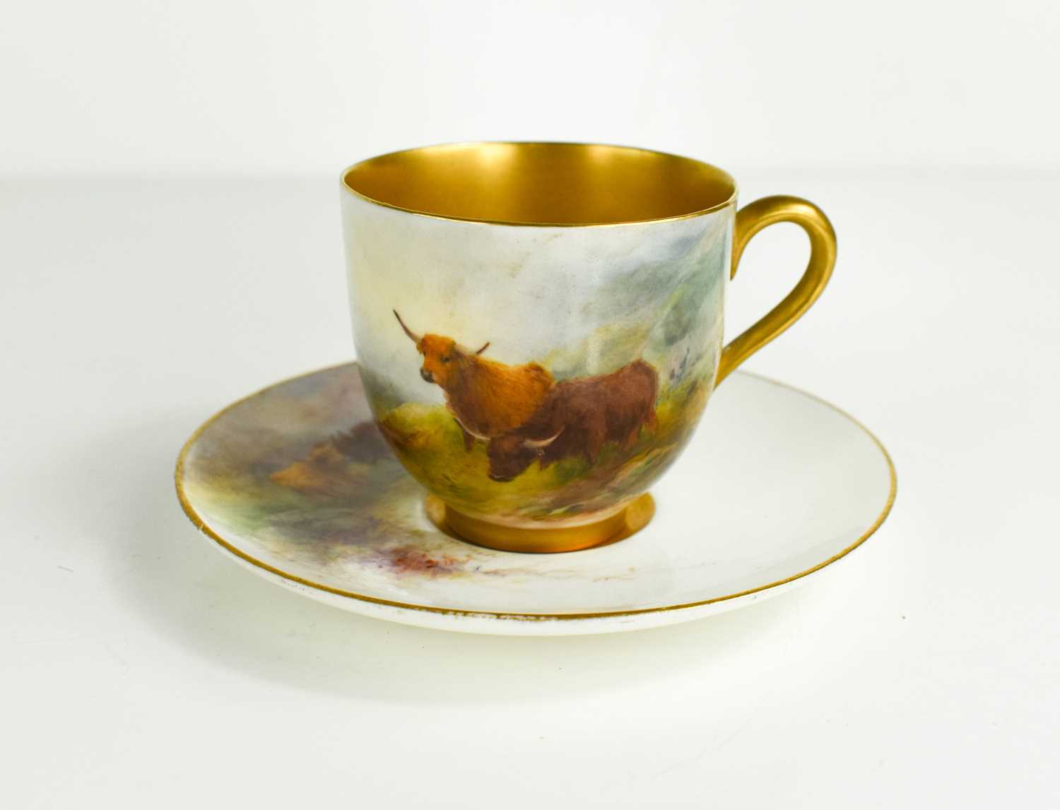 Lot 478 - A Royal Worcester coffee cup and saucer,...