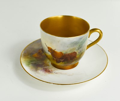 Lot 478 - A Royal Worcester coffee cup and saucer,...