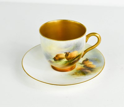 Lot 479 - A Royal Worcester coffee cup and saucer, by...