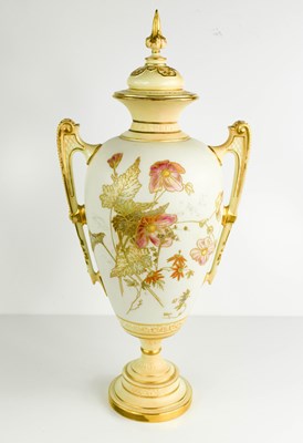 Lot 506 - A Royal Worcester vase and cover by Edward...