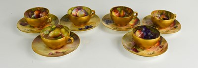 Lot 504 - A fine set of six Royal Worcester miniature...