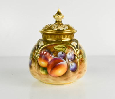 Lot 489 - A Royal Worcester quarter lobed vase and cover...