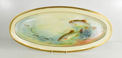 Lot 491 - A Royal Worcester fish platter by W H Austin...