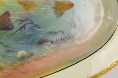 Lot 491 - A Royal Worcester fish platter by W H Austin...