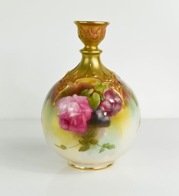 Lot 474 - A  small Royal Worcester vase, of bulbous form,...