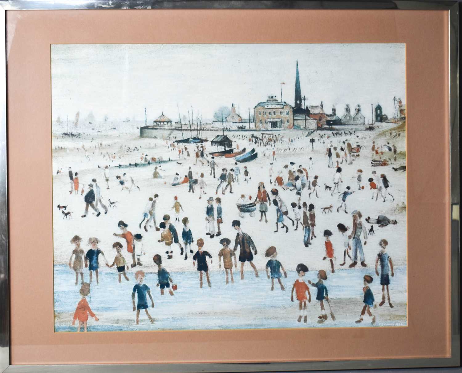 Lot 51 - LS Lowry print, titled At The Seaside 1946,...