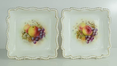 Lot 481 - A pair of Royal Worcester square dishes, by...