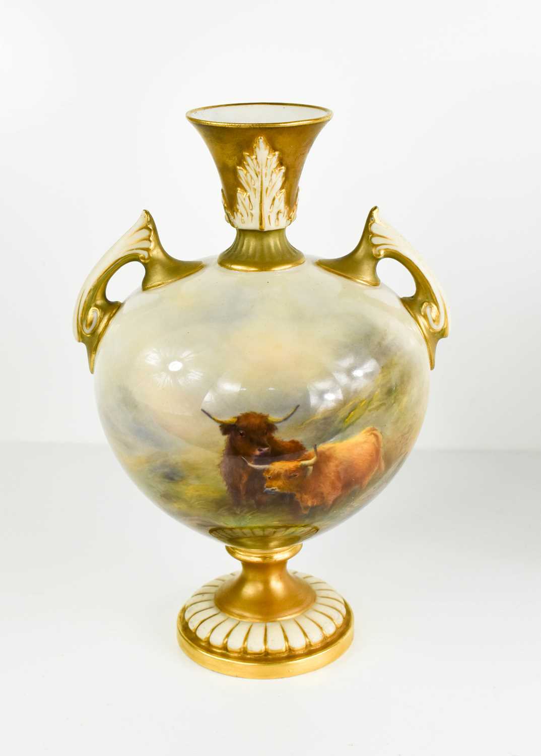 Lot 126 - A Royal Worcester vase by Harry Stinton, with...