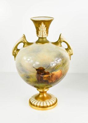 Lot 126 - A Royal Worcester vase by Harry Stinton, with...
