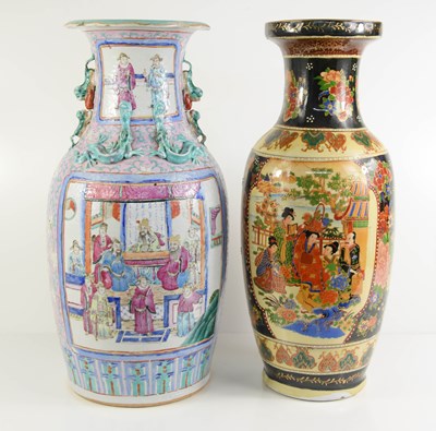 Lot 524 - A 20th century Japanese vase with geisha girls...