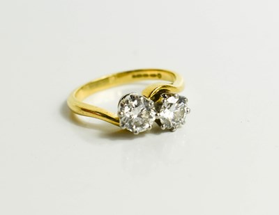 Lot 168 - A 'Toi et Moi' 9ct gold and diamond ring,...