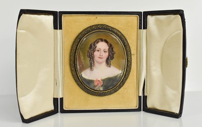 Lot 473 - A French 19th century miniature portrait of a...