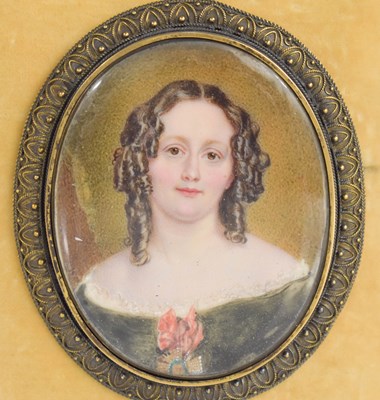 Lot 473 - A French 19th century miniature portrait of a...