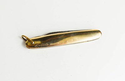 Lot 112 - A 9ct gold pen knife with two blades, by...
