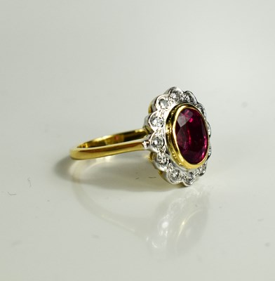 Lot 177 - An 18ct yellow and white gold, pink tourmaline...