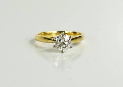 Lot 118 - An 18ct yellow gold, platinum and six claw...