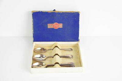 Lot 333 - A set of six silver teaspoons in the original...