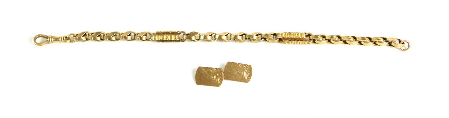 Lot 110 - A 9ct gold [tested as] chain link bracelet...