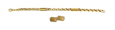 Lot 110 - A 9ct gold [tested as] chain link bracelet...