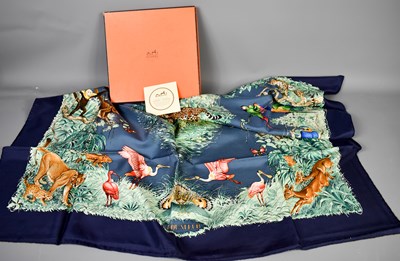 Lot 585 - A vintage Hermes "Equateur" silk scarf by...