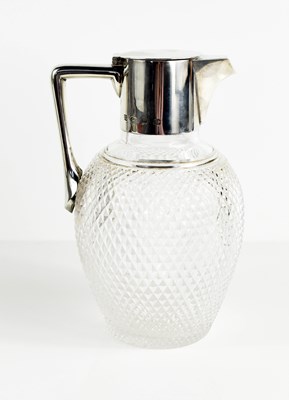 Lot 430 - A Victorian silver and glass claret jug,...