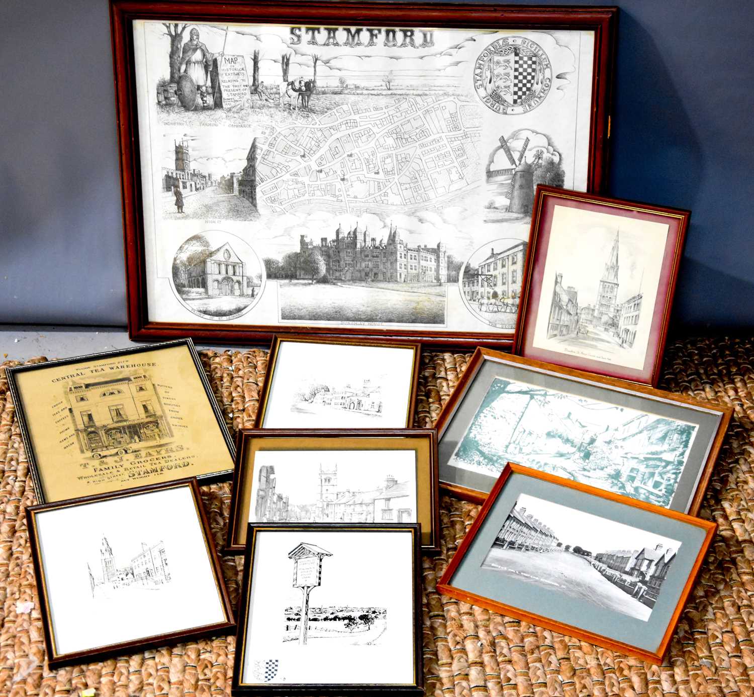 Lot 148 - A group of Stamford related prints to include...