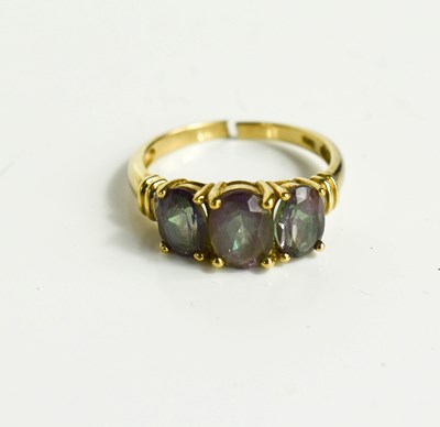 Lot 68 - A 9ct gold and tourmaline, watermelon ring,...