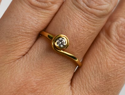 Lot 158 - A 9ct gold and diamond ring, 1.4ct, circular...