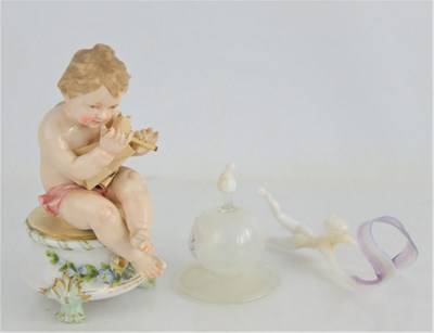 Lot 79 - A Karl Ens porcelain figure of a cherub...