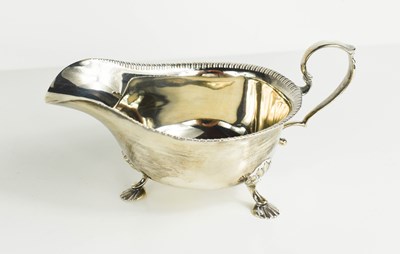 Lot 395 - A silver sauce boat, by Mappin & Webb,...