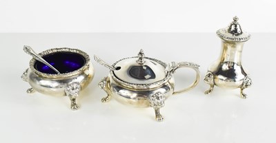 Lot 439 - A silver condiment set, by Edward Barnard &...