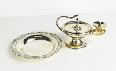 Lot 433 - A  silver trinket dish with raised decorative...