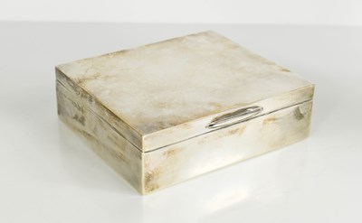 Lot 432 - A silver cigarette case, with presentation...