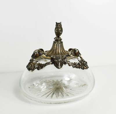 Lot 399 - A Georgian silver and glass dressing table jar,...