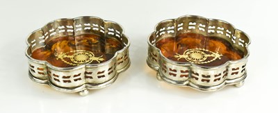 Lot 349 - A pair of silver plated and faux tortoiseshell...