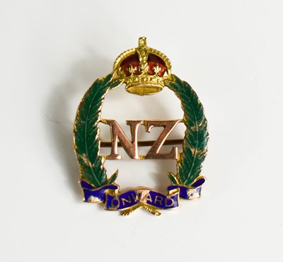 Lot 96 - A New Zealand gold and enamel regimental...
