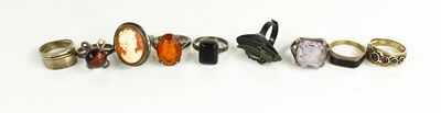 Lot 254 - A selection of nine various dress rings,...