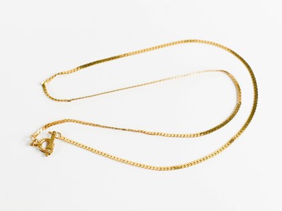 Lot 193 - A 9ct gold necklace, with hoop clasp, 2.4g.