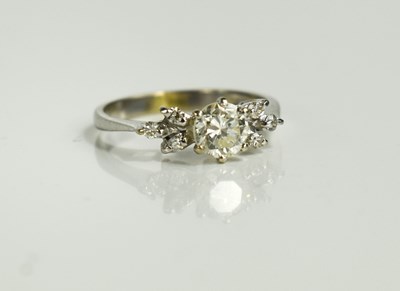 Lot 48 - An 18ct white gold and diamond ring, the...
