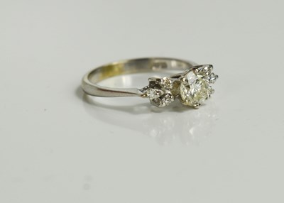 Lot 48 - An 18ct white gold and diamond ring, the...