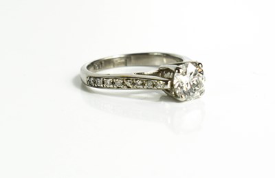 Lot 50 - An 18ct white gold and diamond ring, the...
